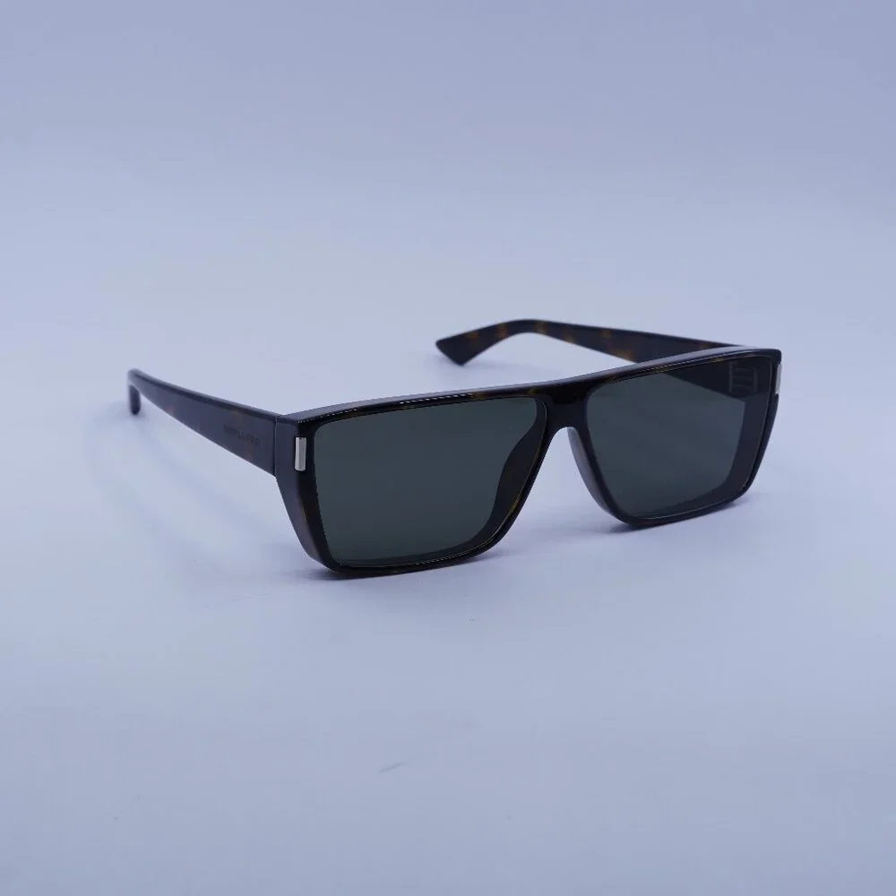 Saint Laurent SL 757 002 Sunglasses Havana Square Frame, Grey Lenses
